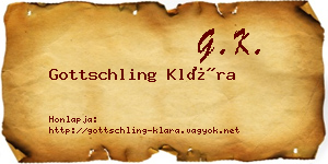 Gottschling Klára névjegykártya
